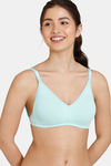 Zivame Beautiful Basics Double Layered Non Wired 3/4Th Coverage Backless Bra - Aruba Blue — thumbnail 3